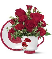 Red Rose Teacup Bqt