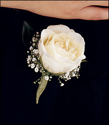 White Ice Rose Boutonniere