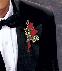 Red-Hot Roses Boutonniere from Swindler and Sons Florists in Wilmington, OH
