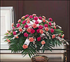 Delicate Pink Casket Spray from Swindler and Sons Florists in Wilmington, OH