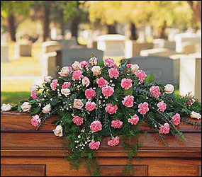 Heavenly Pink Casket Spray from Swindler and Sons Florists in Wilmington, OH