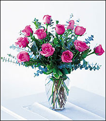 Birthday Roses with Eucalyptus