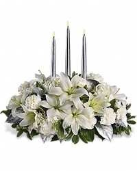 Silver Elegance Centerpiece from Swindler and Sons Florists in Wilmington, OH