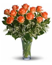 Dozen Orange Roses from Swindler and Sons Florists in Wilmington, OH