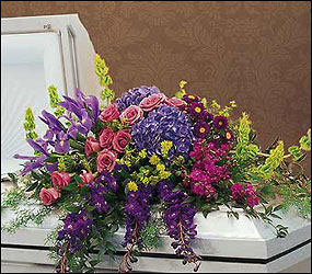 Graceful Tribute Casket Spray from Swindler and Sons Florists in Wilmington, OH Graceful Tribute Casket Spray from Swindler and Sons Florists in Wilmington, OH
