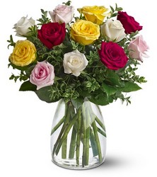 A Dozen Mixed Roses from Swindler and Sons Florists in Wilmington, OH