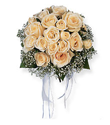 Hand-Tied White Roses Nosegay from Swindler and Sons Florists in Wilmington, OH
