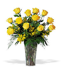 A Dozen Yellow Roses from Swindler and Sons Florists in Wilmington, OH